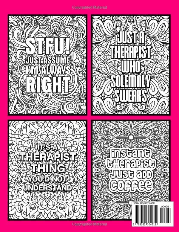Therapist Coloring Book for Adults: A Hilarious & Funny Therapist Gift for Women & Men