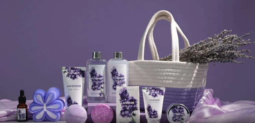 Spa Gift Baskets for Women - Body & Earth 11pcs Lavender Gift Sets with Bubble Bath, Shower Gel, Body Lotion, Birthday Gifts for Women, Spa Kit for Mom Gifts, Purple Gifts, Christmas Gifts for Her