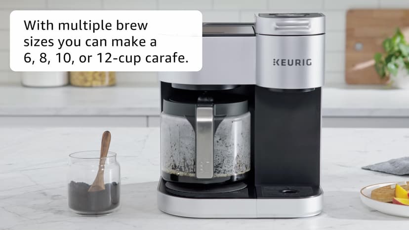 Keurig K-Duo Single Serve K-Cup Pod & Carafe Coffee Maker, with Multiple Brew Sizes, 60oz Removable Reservoir, Programmable Auto Brew Carafe, (Gen 1), Black