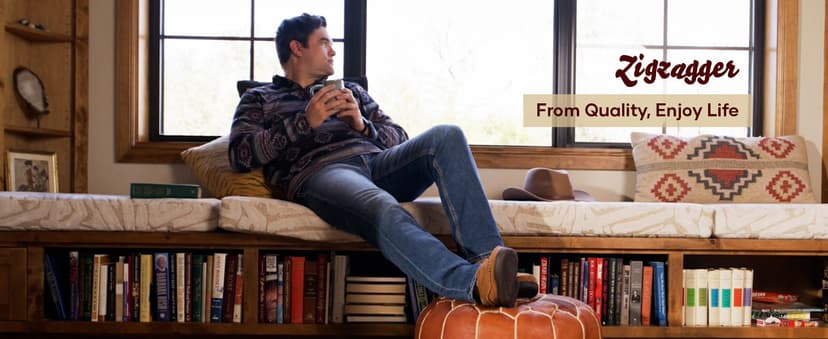 Zigzagger Men's Slip On Moccasin Slippers, Indoor/Outdoor Warm Fuzzy Comfy House Shoes, Fluffy Wide Loafer Slippers