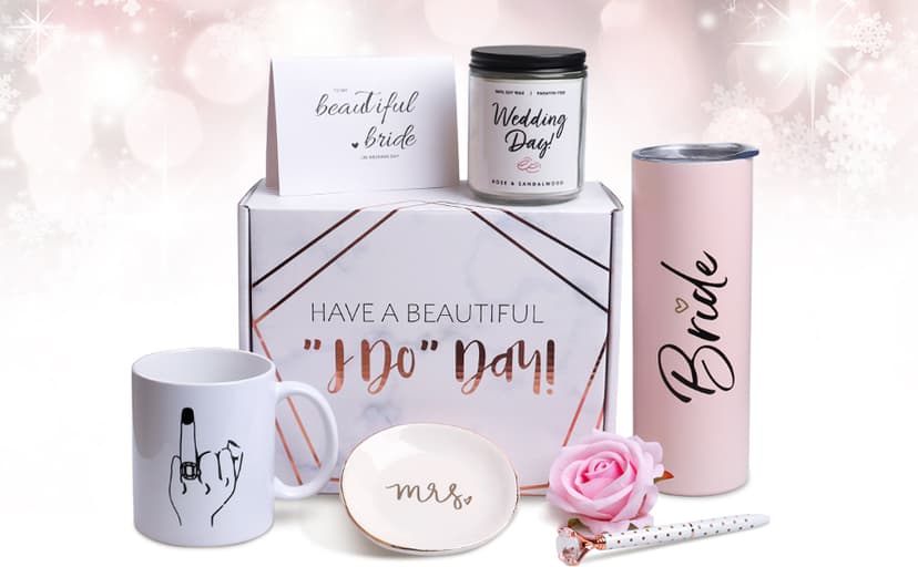 Bride To Be Gifts Box, Bridal Shower, Bachelorette Gifts For Bride, Engagement Gift For Her, Wedding Gift For Bride, Bachelor Party Gifts, Stainless Steel Tumbler Cup, Mug, Scented Candle - (Pink)