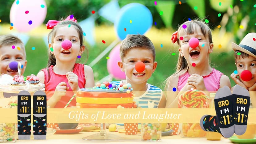 HAPPYPOP Birthday Gifts Ideas for Boys - Socks for Kids Girls Age 5-12 with Greeting Card