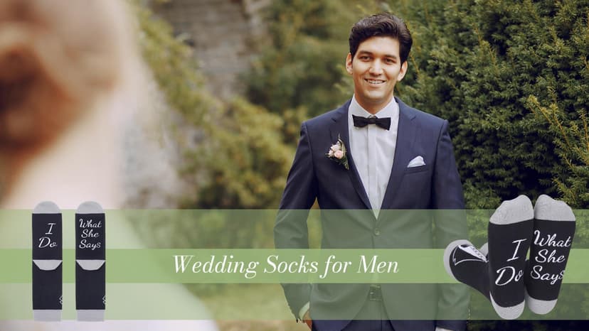 HAPPYPOP Wedding Gifts for Groom - Black Tuxedo Socks for Groom, I Do What She Says Engagement Socks