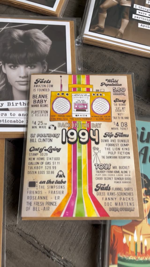 Katie Doodle - Funny Birthday Cards for Women, Friend (Handmade in USA) - Great for 30th, 40th, 50th, 60th, 70th, 75th, 80th, 90th Birthday Gifts for Women Her Friends - Includes 1 Card & 1 Envelope