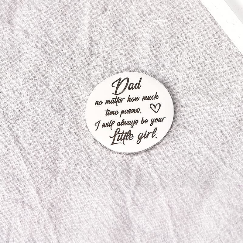 ShiQiao Spl Pocket Hug Token Keychain Gift Dad Fathers Day Birthday gifts from Daughter Dad Daddy Father Christmas Presents for Men with PU Leather Keychains
