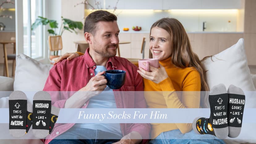 HAPPYPOP Awesome Gifts For Men - Cool Gifts For Son Brother Uncle Nephew Dad Husband, Funny Men Socks