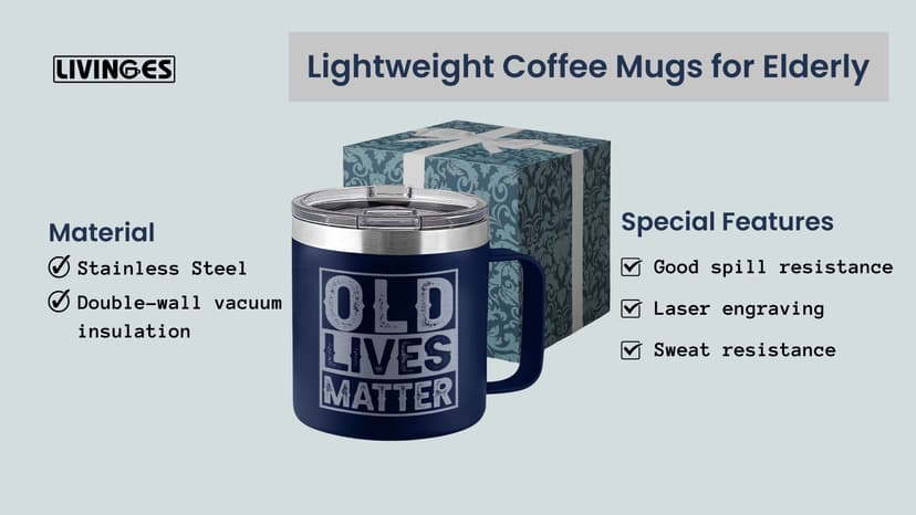 Old Lives Matter Mug Dad Tumbler - Old Man Gifts for Older Men Gag Gift for Older People Gifts for Elderly Men - Elderly People Seniors Birthday Fathers Day 14oz Stainless Steel Tumbler With Lid