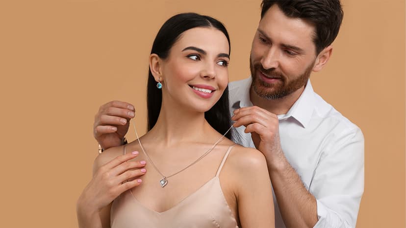 DALOJOE Moissanite Necklace for Women, 1-3 Carat Heart Necklace Engraved with 'I LOVE YOU', Birthday Gift for Wife, Anniversary Present for Wife Women, Jewelry Gifts for Christmas Valentine's Day