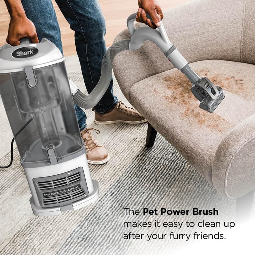 Shark | Upright Vacuum Cleaner | Navigator Lift-Away | Swivel Steering | HEPA Filter | Vacuum for Pet Hair | Crevice Tool & Dusting Brush Included | For Carpets & Hard Floors | White/Silver | NV356E