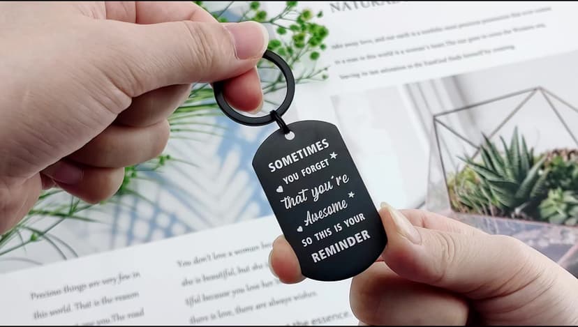 ENGZHI Motivational Keychain for Men, Inspirational Gift for Him, Get Well Soon Encouragement Daily Affirmation Present​