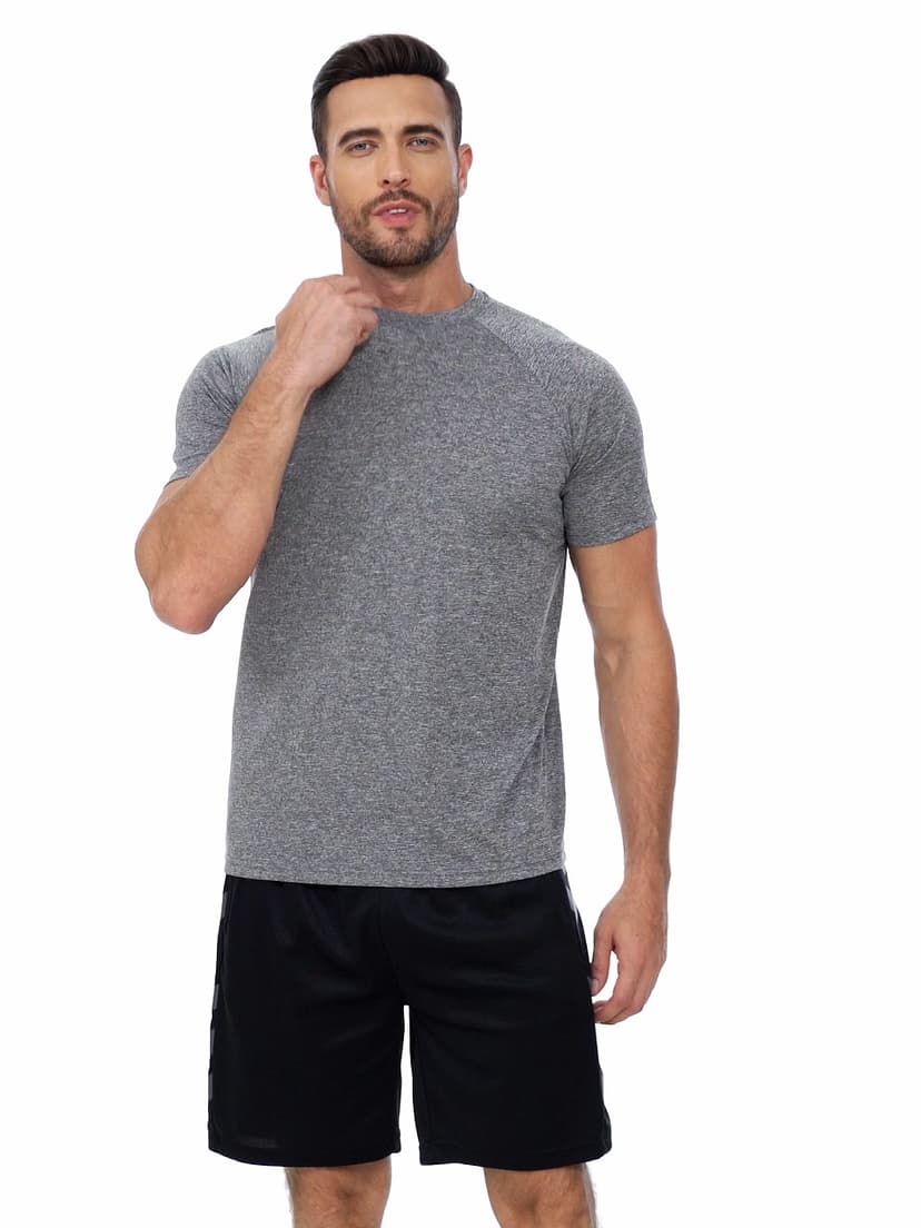 Workout Shirts for Men Short Sleeve Quick Dry Athletic Gym Active T Shirt Moisture Wicking