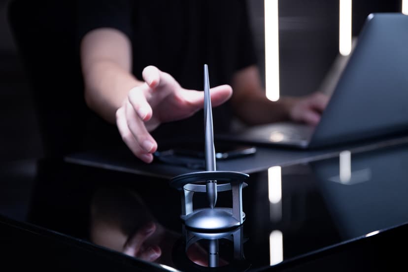 novium Hoverpen Interstellar - Space Black, Ballpoint Pen, Unique Conversational Starter, Premium Futuristic Design, Precision Flow Ink, Schmidt Ballpoint Cartridges