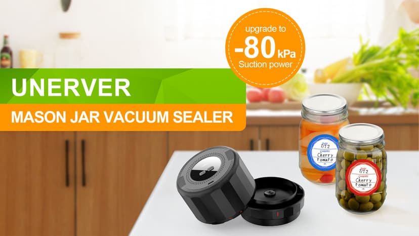 M11 Electric Mason Jar Vacuum Sealer Kit - with Wide and Regular Mouth Mason Lids, Jar Vacuum Sealer for Canning Jars, Vacuum Sealing Machine for Food Storage Black