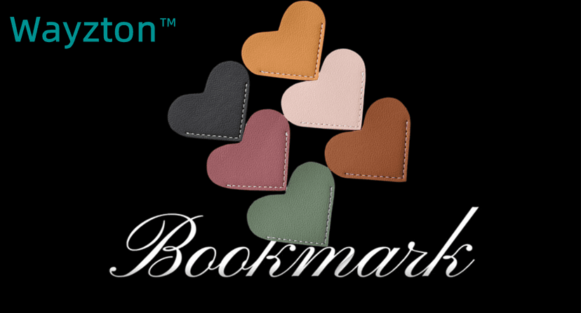 Leather Heart Bookmarks, Wayzton Corner Page Book Accessories for Women, Kids, Cute Handmade Reading Gifts