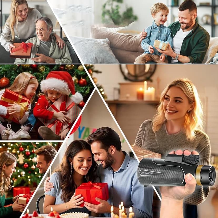 12x60 Monocular Telescope with Smartphone Holder & Upgraded Tripod, High Powered SMC & BAK4 Scope, Birthday Gifts for Men Dad Him Husband Teen, Gifts for Christmas, Outdoors Survival Hiking Gear