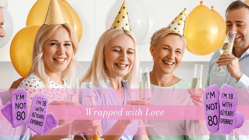 HAPPYPOP Birthday Gift Ideas for Women - Socks for 75 80 85 90 95 Year Olds, Elderly Gifts