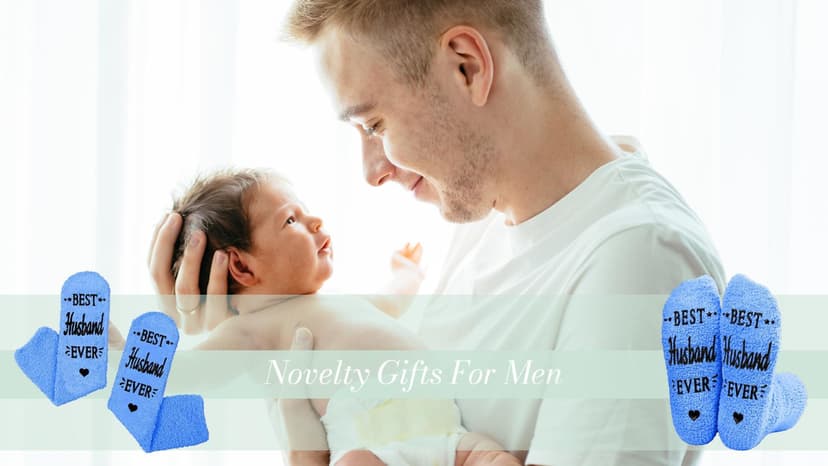 HAPPYPOP Gift Idea For Him - Gifts For New Dad Son Brother Husband Uncle, In Law Gifts, Funny Men Socks Fathers Day