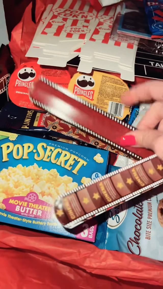 Movie Night Gift Basket – 42-Piece Gift Box with Popcorn, Candy, Snacks & Bingo – Birthdays, Date Night, Family, Kids, Adults, Mom, Dad, Teens, Christmas, Mothers Day, Fathers Day, Raffle & Fundraiser