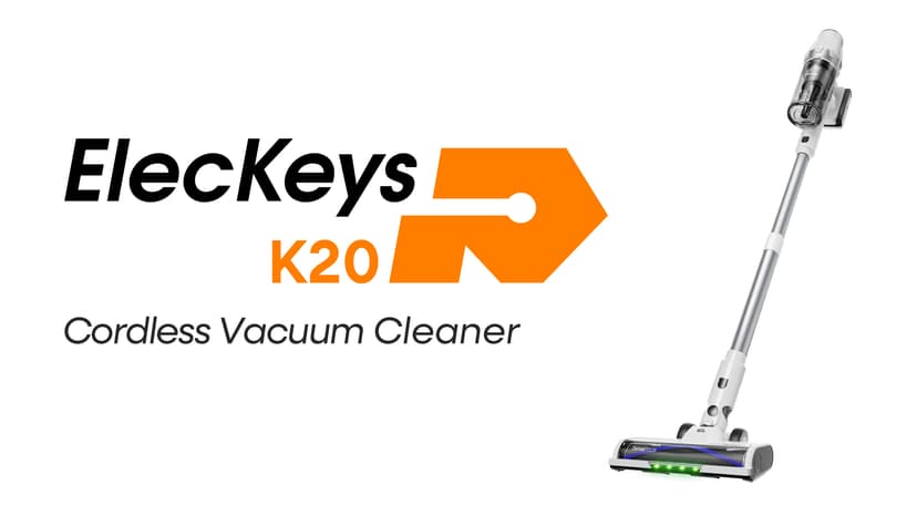 ElecKeys Cordless Vacuum Cleaner, 580W 48KPA 65Mins Vacuum Cleaners for Home, Self-Standing Anti-Tangle Vacuum with LED Display, Rechargeable, Lightweight, Cordless Vacuum for Floors/Pet Hair/Carpets