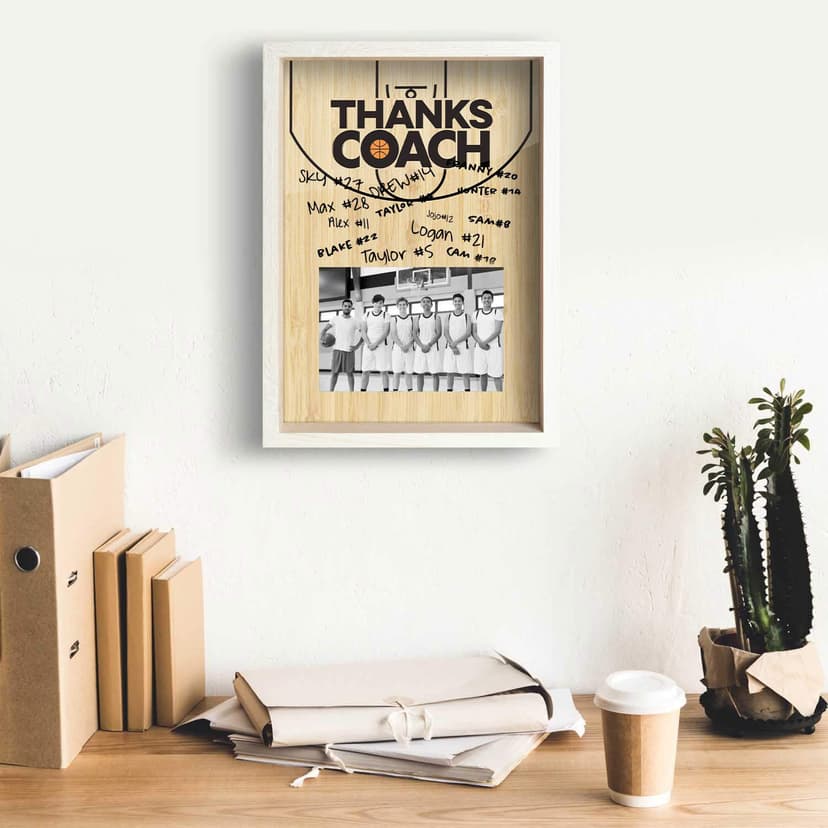 ChalkTalkSPORTS Premier Basketball Photo Frame | Thanks Coach
