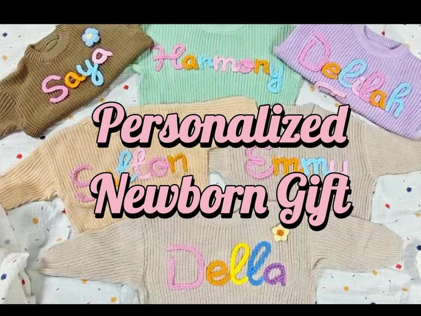 Personalized Baby Sweater with Name,One Birthday Gift,Custom Name Embroidered Knit Sweater,Newborn Baby Girl Boy Sweater,Monogrammed Newborn Gifts