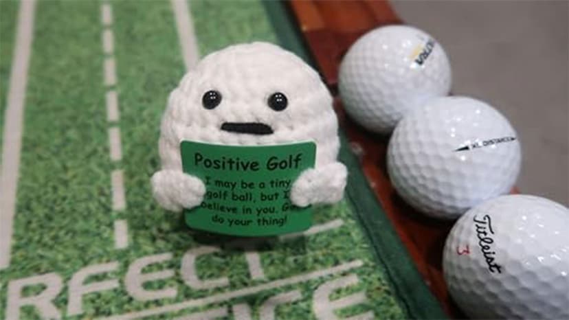 AICase Golf Gifts Accessories Funny Positive Golf Ball Crochet Gag Gift Ideas, Emotional Support Nuggets for Men Women Golfers Tournament Dad Mom Fathers Day Christmas Easter Birthday Stuff