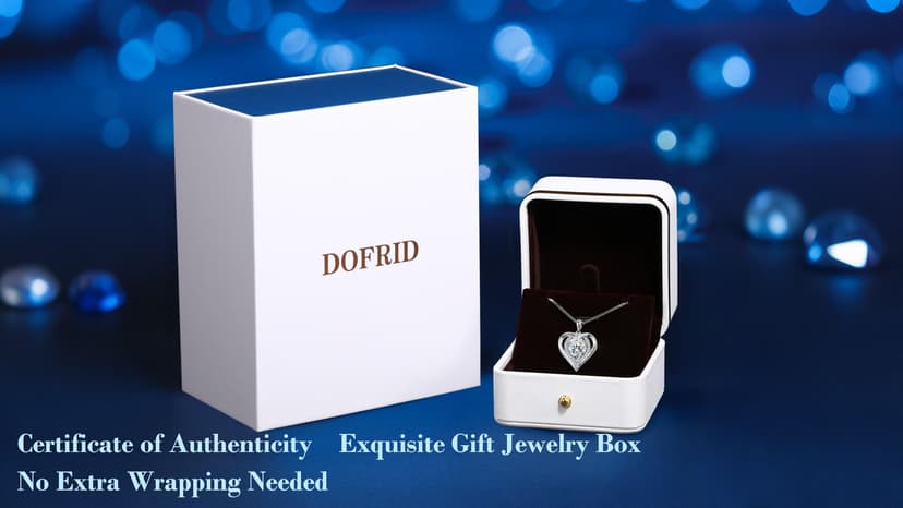 Moissanite Necklace for Women, 1-3 Carat Heart Pendant Necklace, 925 Sterling Silver, Anniversary Present for Wife, Women, Birthday Gifts for Wife, Jewelry Gifts for Christmas, Valentine's Day