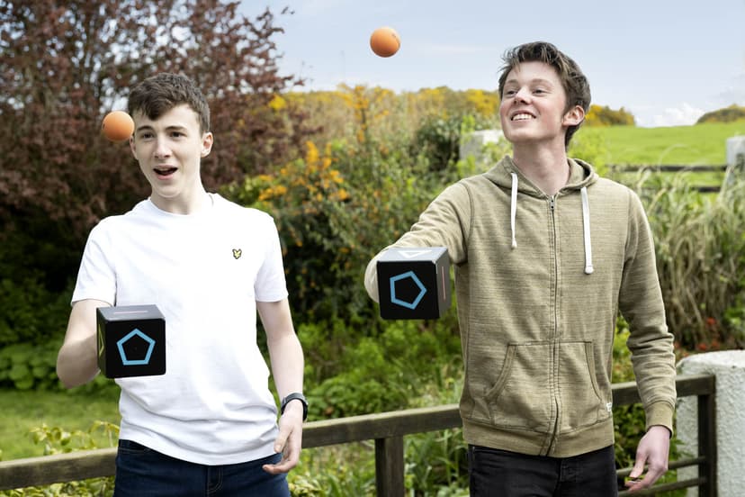 KOMBOID Ball Bouncing Skill Game for Teenagers and Adults. 12+ Years Old. Cube X 1, Single Cube, 2 Balls.