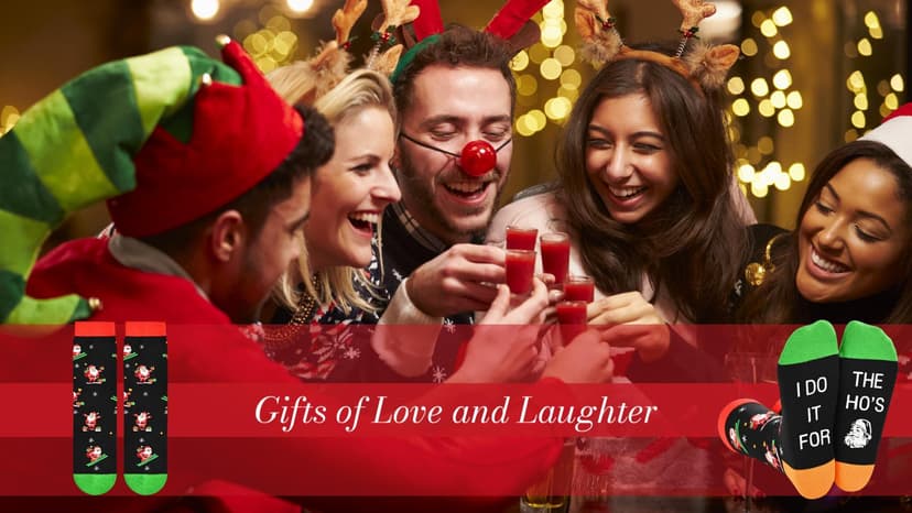 Christmas Gifts Stocking Socks - Xmas Stocking Stuffers for Men Women Secret Santa Gifts for Men Women