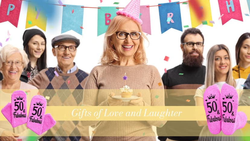 HAPPYPOP 50TH Birthday Gifts for Her - Women Socks for 50 Year Olds for Middle Aged Female Friends