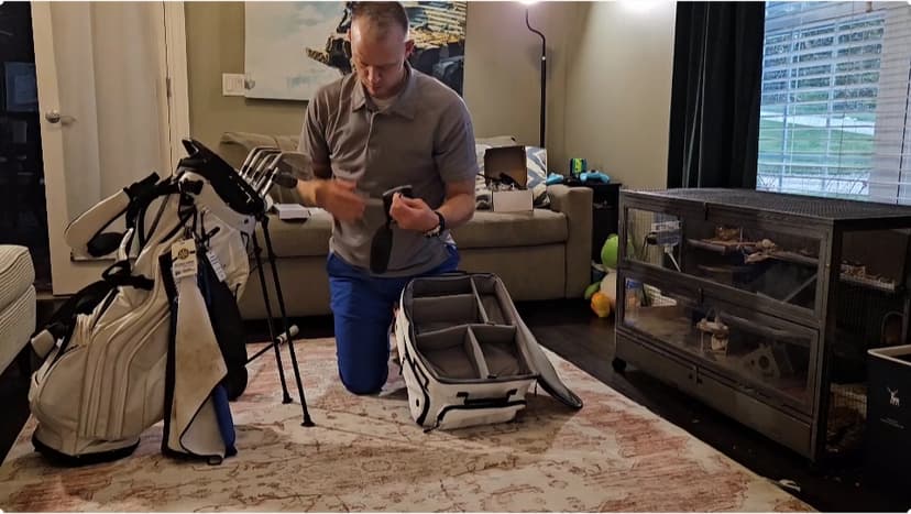 Golf Trunk Organizer, Waterproof Car Golf Locker with Separate Ventilated Compartment for 2 Pair Shoes, Golf Storage for Balls, Tees, Cap, Clothes, Gloves, Accessories, Gifts for Men, Women