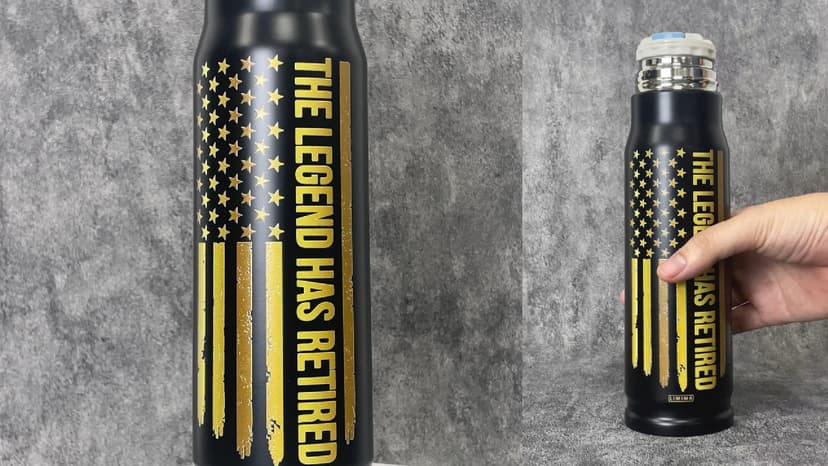 Retirement Gifts for Men, Christmas, Birthday Gift Ideas, The Legend Has Retired Tumbler, 17oz Insulated Tumbler with Patriotic American Flag Design - Funny Retirement Gift for Dad, Grandpa