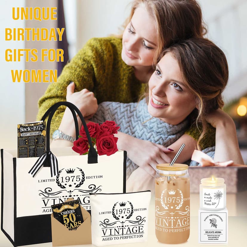 40th 50th 60th Birthday Gifts for Women Tote Bag Birthday Gifts Set for Mom Wife Sister Grandma Birthday Gifts for Her