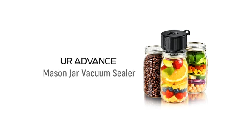 Upgraded 3-in-1 Electric Mason Jar Vacuum Sealer Kit for Jars, Bags, Food Savers & Containers | Auto-Stop Jar Sealer with 4-Hours Battery Life & One-Handed Operation for Dry Foods, Jams & Leftovers​