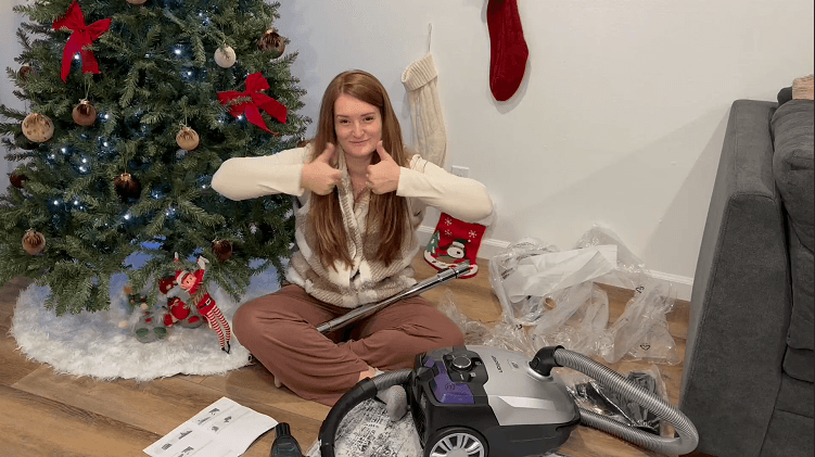 Canister Vacuum,1700W/45KPA Bagged Vacuum Cleaner,5L Large Capacity,Auto Cord Rewind,HEPA Filter,Low Noise,7.5M Cleaning Radius,Variable Power Control,Easy to Push,Hard Floor,Pet,Carpet,Upholstery,Car