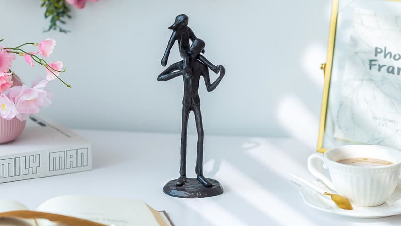 Sziqiqi Dad Gifts from Daughter: Dad Daughter Iron Figurine Father Daughter Decoration for Fathers Day Wedding Christmas Birthday Gifts Statue for Son Husband