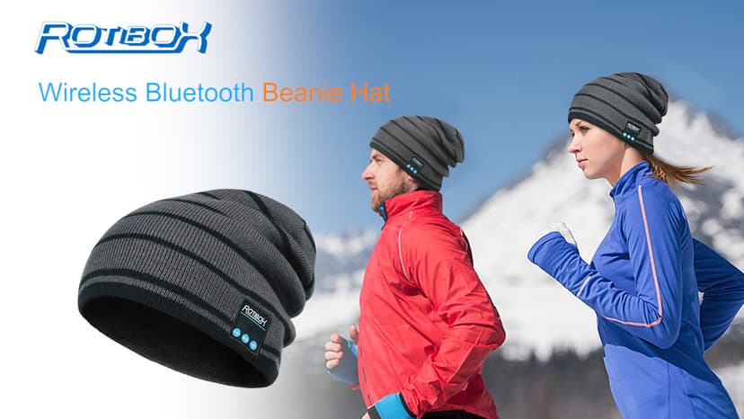 Rotibox Bluetooth Beanie Hat Wireless Headphone for Outdoor Sports Xmas Gifts