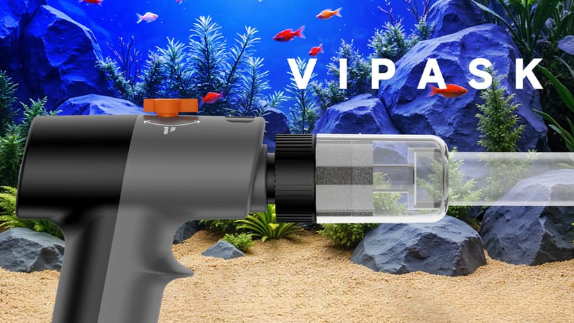 VIPASKA Electric Aquarium Gravel Cleaner Kit with High Pressure Strong Suction, 6-in-1 Multifunction Fish Tank Vacuum Cleaner and Water Changer for Aquarium, Gravel Vacuum with Sand Filter Tools