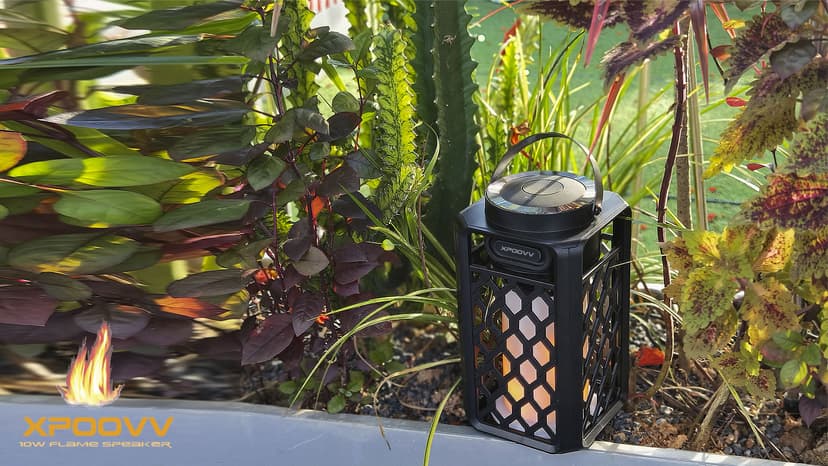 Outdoor Bluetooth Speakers Waterproof Portable Led Flame Speaker with Torch Atmosphere 10w Enhanced Bass for Patio Porch Garden Home Backyard Decor, Gifts for Men Women Couples Dads Moms