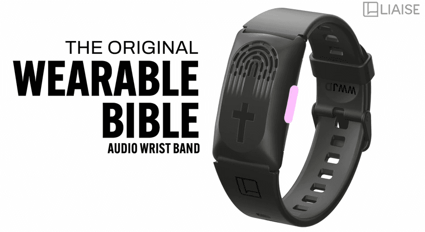 LIAISE Wearable Audio Wrist Band, WWJD Bracelet and Audio Bible, 300+ Verses from NIV, Jesus Bracelet Speaker, Christian Wristband, Christian Gifts for Men, Christian Gifts for Woman (White)