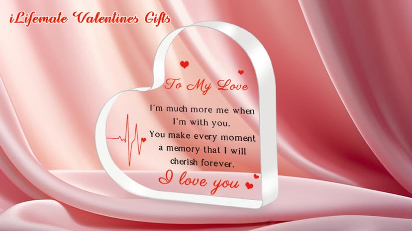 Gifts for Her/Him, Girlfriend Boyfriend Gifts - Engraved Acrylic Plaque 4 x 4 Inches, Anniversary Christmas Valentine's Day Birthday Gifts for Girlfriend Boyfriend Husband Wife