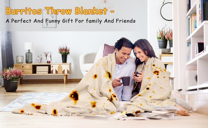 SeaRoomy Burritos Tortilla Blanket, Realistic Food Wrap Blanket Double Sided, Novelty Funny Tortilla Round Giant Soft Blankets (Beige, 47 inches)