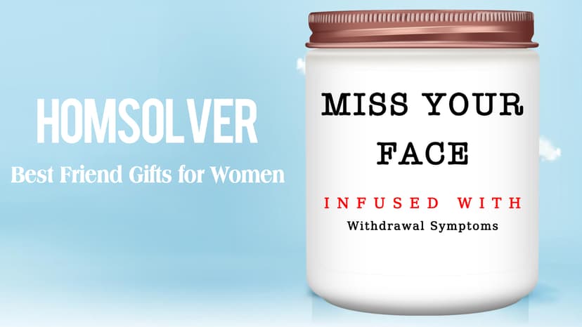 Homsolver Gifts for Women, Men, Friends, Sister, Bestie, Christmas Birthday Candles for Her Him, Unique Friendship Gift for Friend, Miss Your Face Scented Candle