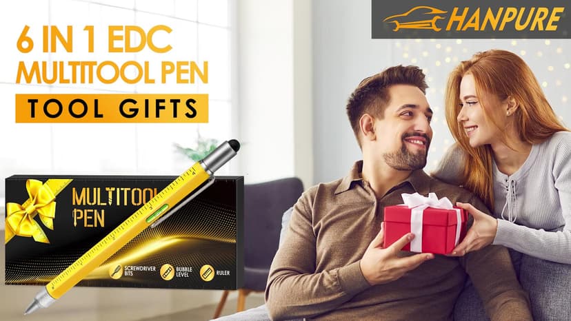 Stocking Stuffers for Men, Gifts for Him, Multitool Pen Christmas Birthday Present, Ideas for Guys Husband Who Have Everything, Tools Cool Gadgets Birthday, White Elephant for Adults Women Dad Grandpa