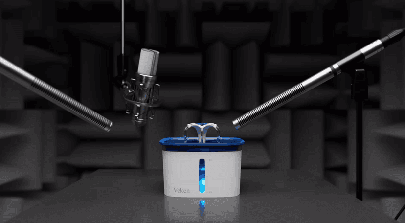 Veken Innovation Award Winner 95oz/2.8L Pet Fountain, Automatic Cat Water Fountain Dog Water Dispenser with Replacement Filters for Cats, Dogs, Multiple Pets (Grey, Plastic)