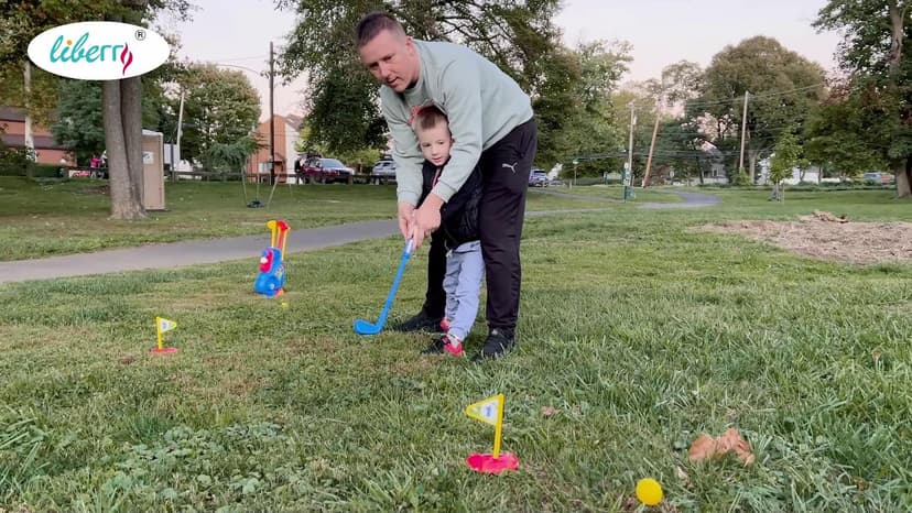 Liberry Toddler Golf Set, Upgraded Kids Golf Cart with Unique Shoulder Strap Design, Indoor and Outdoor Golf Toys for Boys and Girls Aged 1-5 Years Old