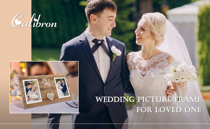 Personalized Wedding Gifts for Couples, Bridal Shower Gift for Bride, Mr & Mrs Photo Frame Holds 2pcs 4x6 Pictures, Unique Wedding Gifts for Newlyweds