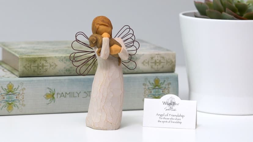 Willow Tree Angel of Friendship, for Those who Share The Spirit of Friendship, Angel Carrying Dog as Reminder of Loyal Pets and Friends, Present and Past, Sculpted Hand-Painted Figure