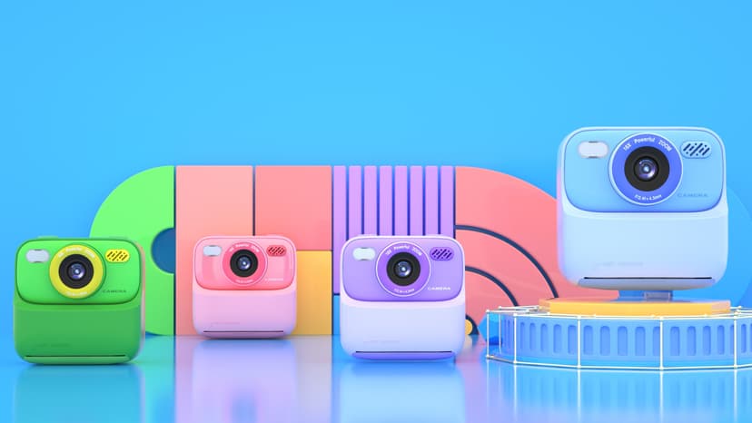 Kids Instant Digital Cameras for Boys and Girls, 1080P HD Dual-Lens Selfie Digital Camera with Print Paper & 32G Card, Christmas Birthday Gifts Toys for Toddler and Teenagers Age 3-16 Years Old