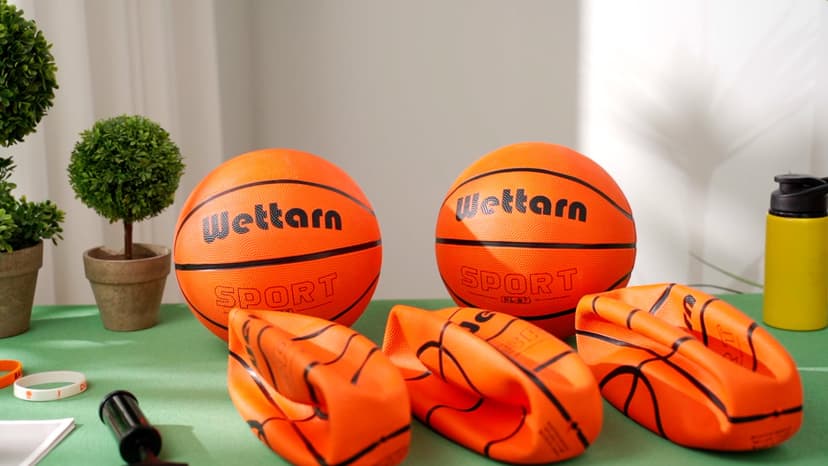 Wettarn Rubber Training Basketball with Pump Street Ball Made for Teens Adults Indoor and Outdoor Game Gym Training Competition Basketball Games